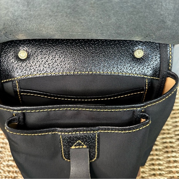 Dooney & Bourke Vintage Alto Leather Nylon Happy Crossbody Saddle Bag Black - Picture 10 of 16